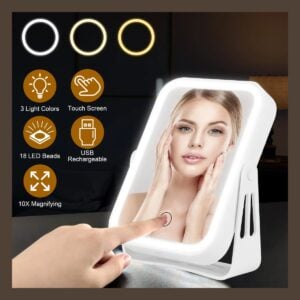 Pore Tube 10X magnifying LED travel mirror