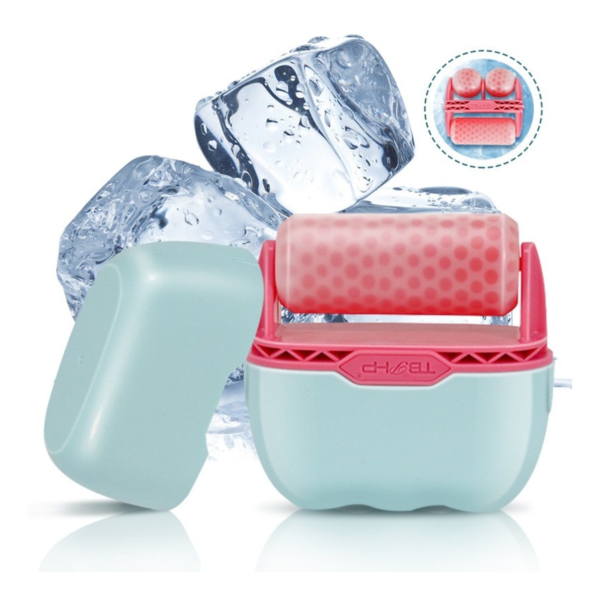 Pore Tube dual head ice roller with freezer case